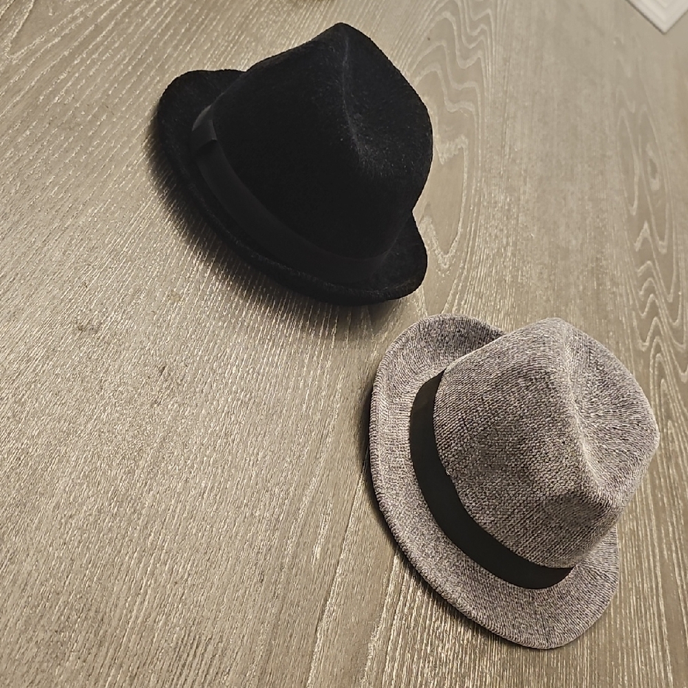 Stylish Black and Gray Fedora Hats - Women